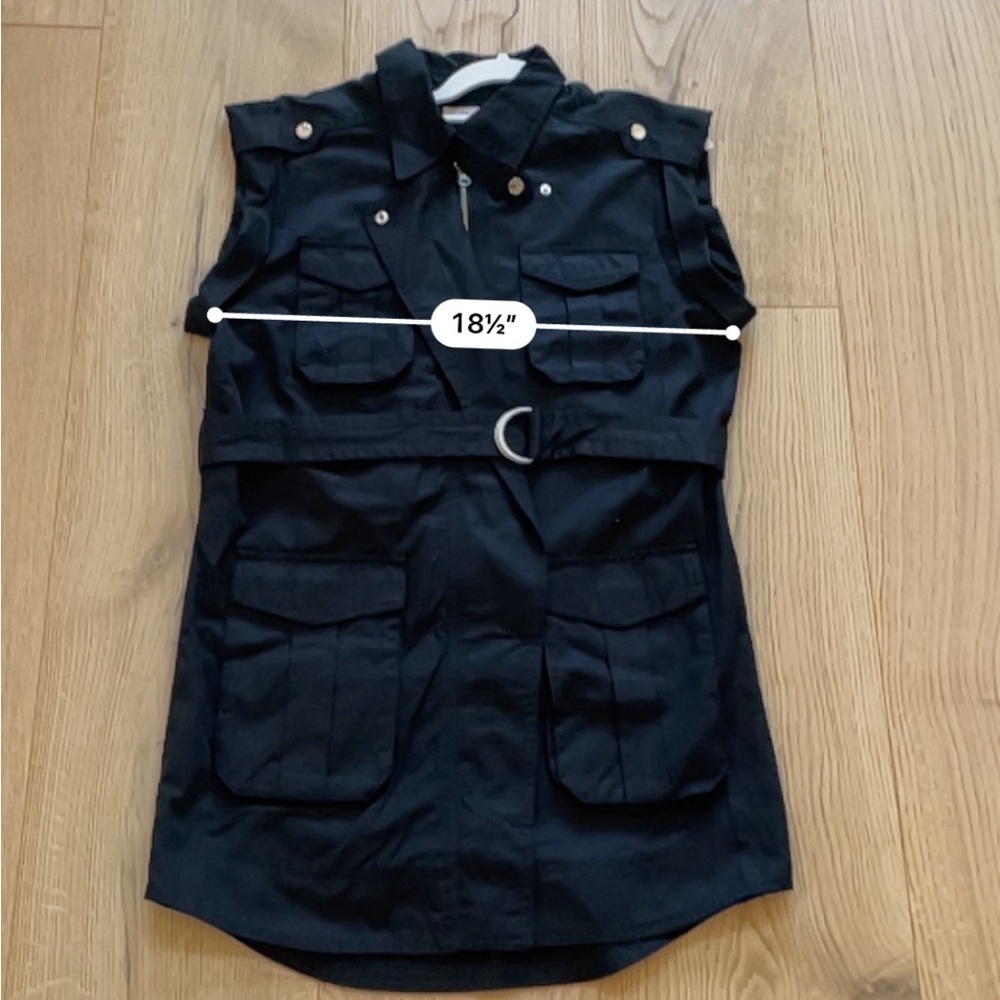 Elan Sleeveless Blazer Dress Medium Black Utility Belted Mini NWT Chic - Picture 4 of 7